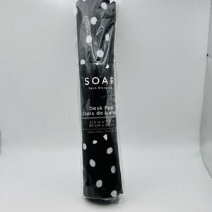 Soar Tech Elevated Desk Pad Mat Black & White Polk A Dot 31.5” x 11.8” New.